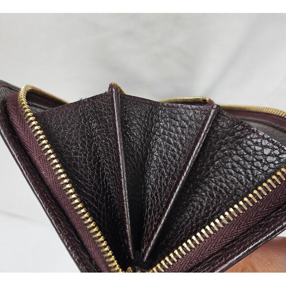 SAINT LAURENT PARIS DARK BROWN CONTINENTAL WALLET – GOLD ZIP – PEBBLED LEATHER - Picture 7 of 11